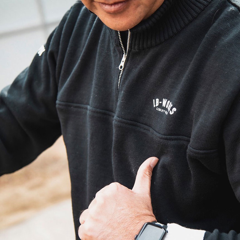 LB-WORKS Half Zip Knit Black - LB-ONLINE STORE