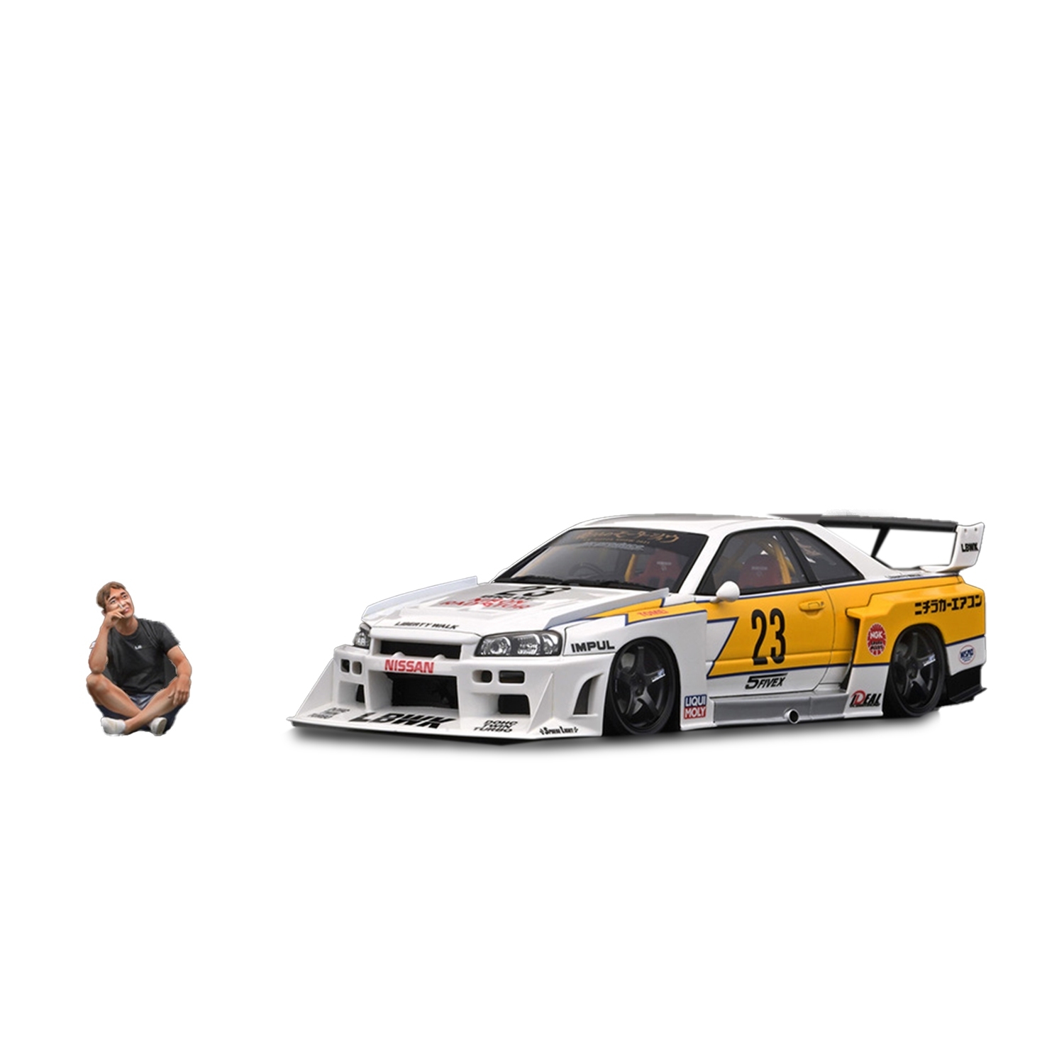 ignitionmodel 1/18 LB-ER34 Super Silhouette SKYLINE White/Yellow 