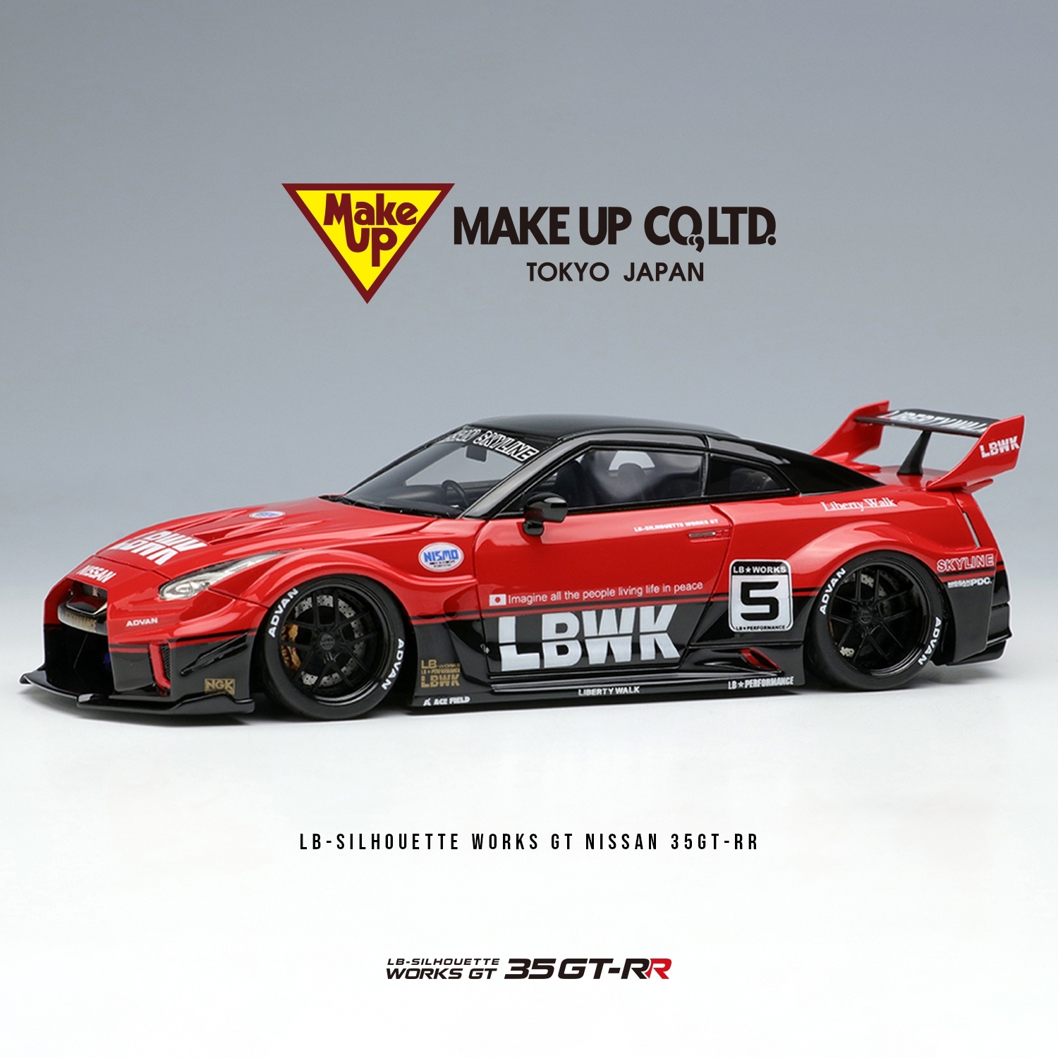 Make Up 1/43 LB-Silhouette WORKS GT NISSAN 35GT-RR Red×Black - LB-ONLINE  STORE