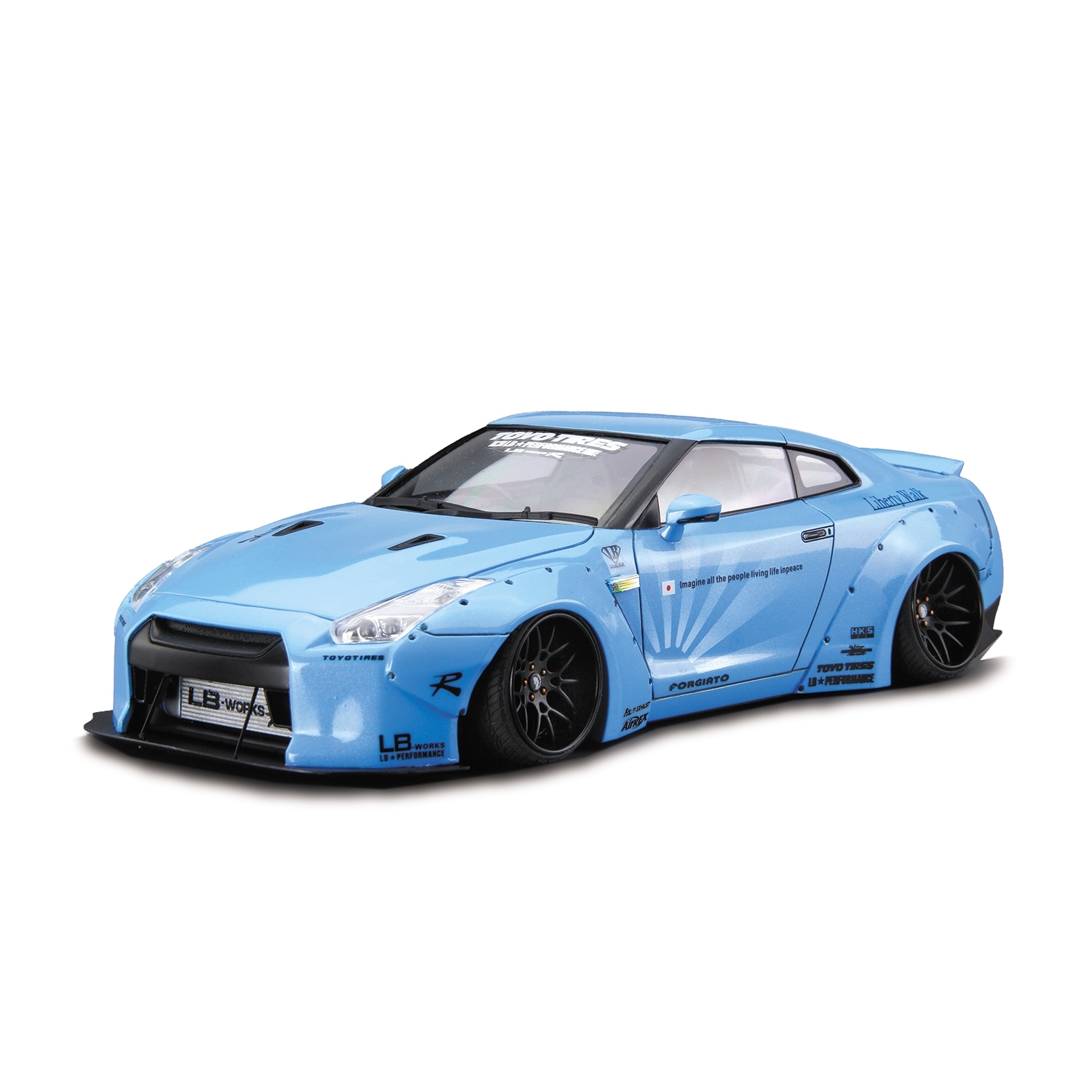 AOSHIMA Plastic model 1/24 LB-WORKS NISSAN GT-R R35 Type1 Skyblue