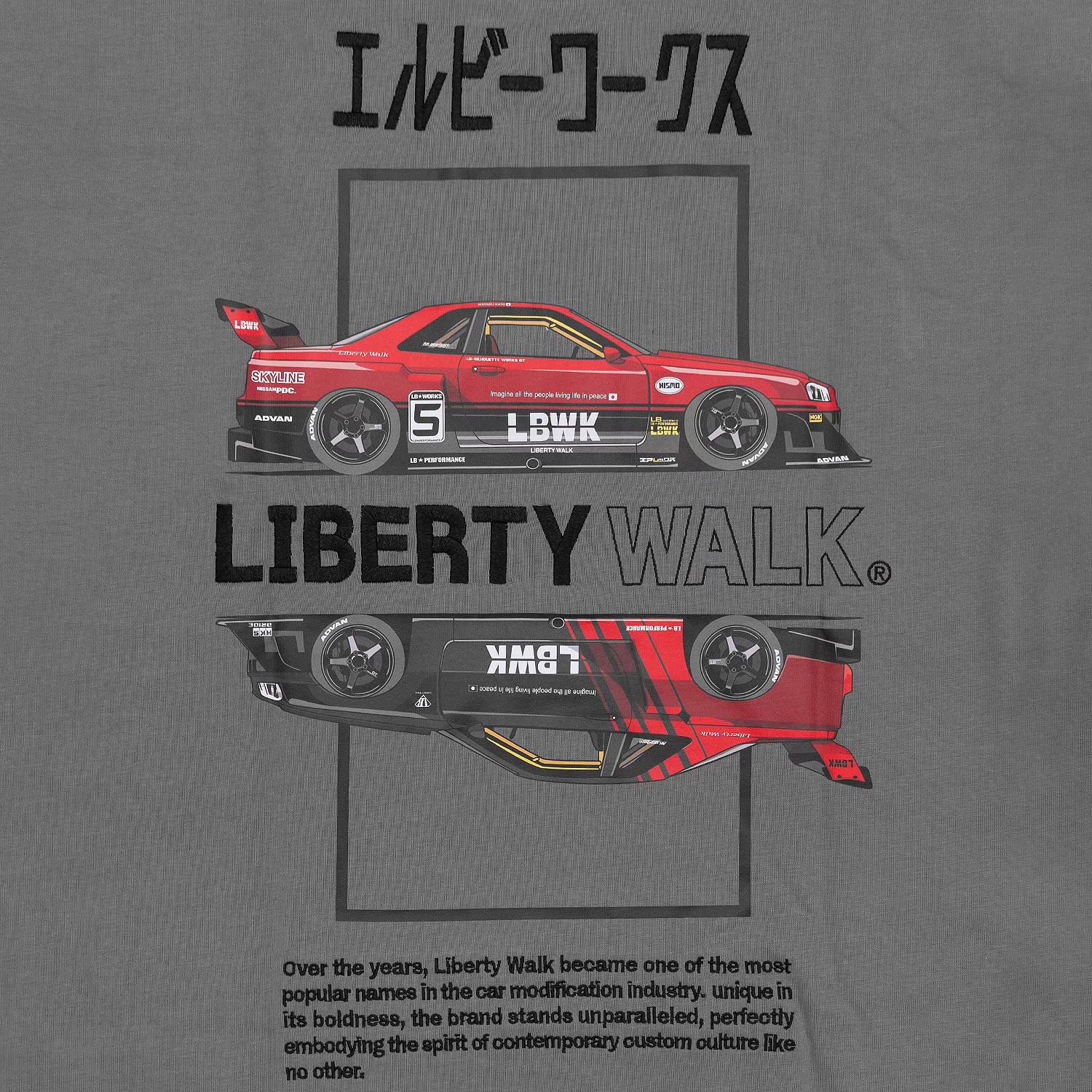 LB Box R34 Long Sleeve Tee Gray - LB-ONLINE STORE
