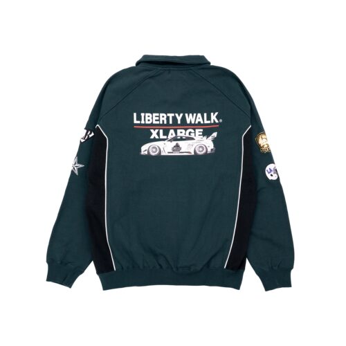 LIBERTY WALK×XLARGE HALF ZIP SWEATSHIRTS GREEN - LB-ONLINE STORE