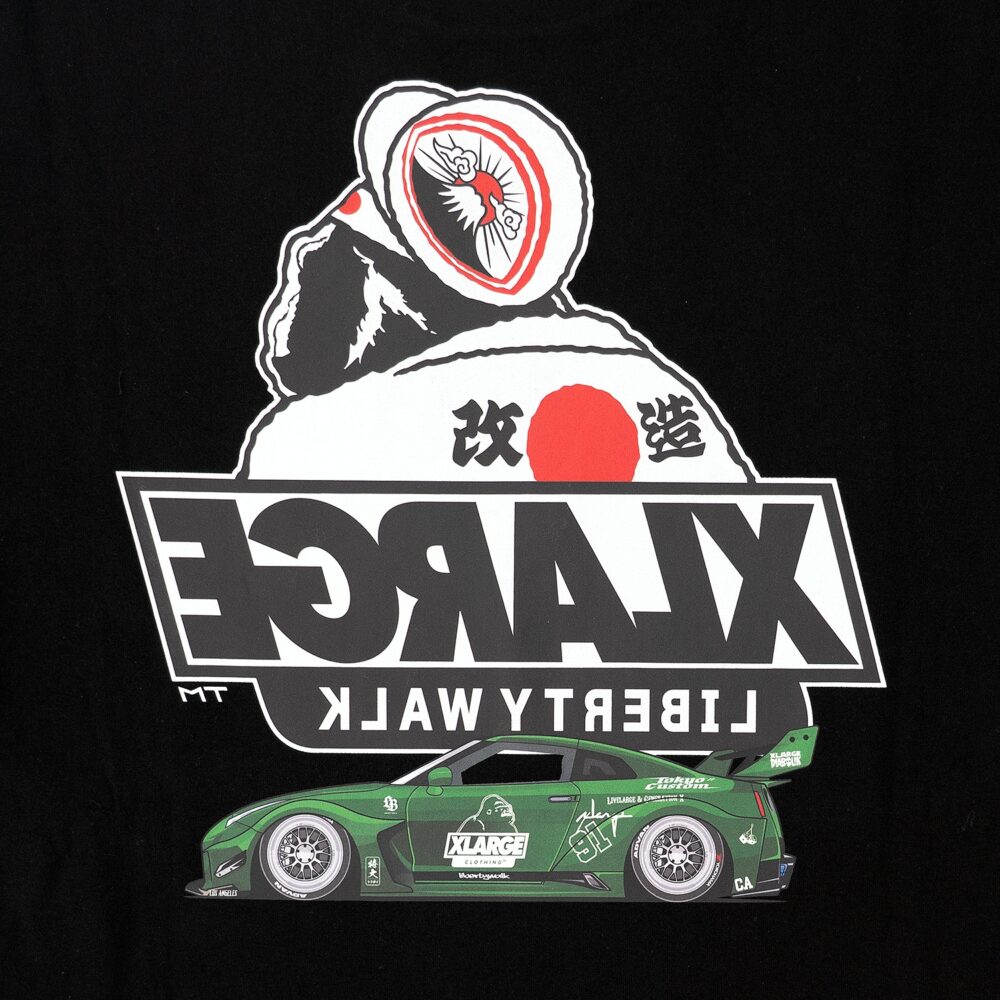 LIBERTY WALK×XLARGE BEHIND OG CAMISETA DE MANGA CURTA PRETA - LOJA