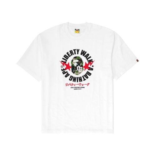 BAPE × LBWK Circle APE HEAD Logo Tee White