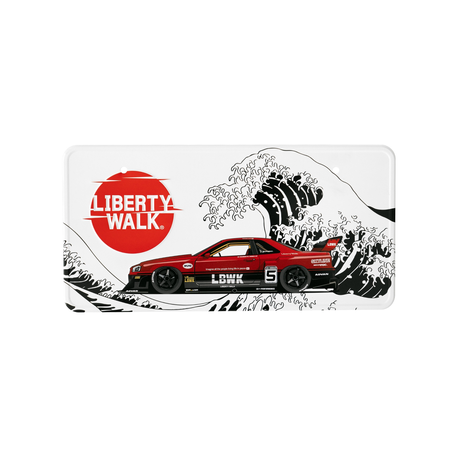 LB Number Plate R34 Wave Monotone