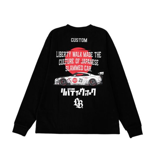 LB Hinomaru Text Logo Long Sleeve Tee Black