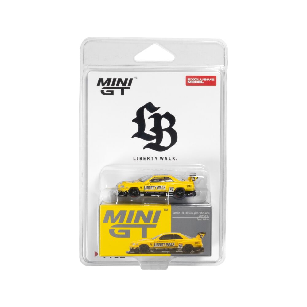 1/64 MINI GT Nissan LB-ER34 Super Silhouette SKYLINE Sport Yellow