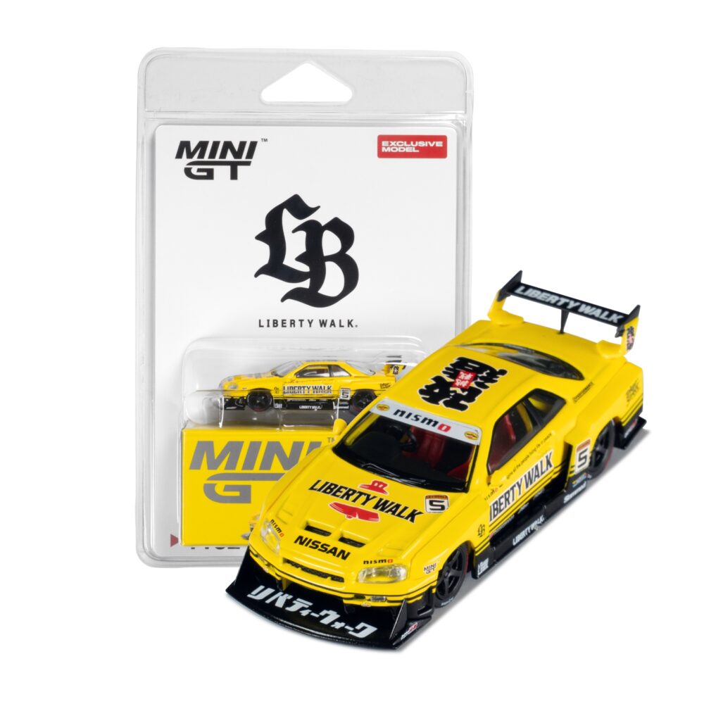 1/64 MINI GT Nissan LB-ER34 Super Silhouette SKYLINE Sport Yellow